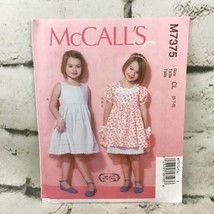 McCalls M7375 Girl's Dresses Headband Sewing Pattern Size CL 6-7-8 Uncut - $9.89