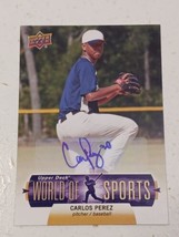 Carlos Perez Atlanta Braves 2011 Upper Deck WOS Certified Autograph Card #14 - $4.94