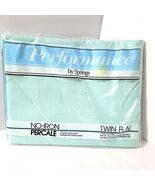 VTG NOS Aqua Turquoise Twin Flat Sheet Performance by Springs Percale Je... - $460.49 MXN