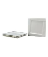 Set Of 4 Contemporary White Porcelain Square Dinner Pasta Entree Plates 10&quot; - $836.48 MXN