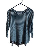 Loft Womens Small Striped and Floral round Neck 3/4 Sleeve Harbor T shirt - £11.36 GBP