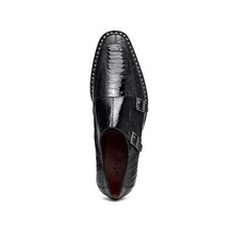 Genuine ostrich leg leather upper Shoes Napoli Black image 3