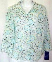 J H Collectibles Shirt Blouse Top  Button Large JH 3/4 Sleeve Multi Color NEW - £23.81 GBP