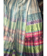 Vintage Sari Saree Silk Tissue Organza Hand Woven Fabric Historical Indi... - $1,019.33 MXN