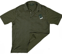 NEW Bobby Jones Collection Golf Shirt!  L  Green With Gray Plaid Check - £94.89 GBP