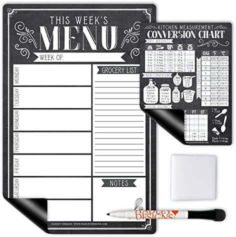 Black &amp; White Magnetic Meal Planner | Weekly | Calendar &amp; Planners - $19.99