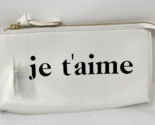 NWT Anthropologie White Pebbled Leather Clutch &quot;Je t&#39;aime&quot; - $37.99