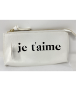 NWT Anthropologie White Pebbled Leather Clutch &quot;Je t&#39;aime&quot; - $702.23 MXN