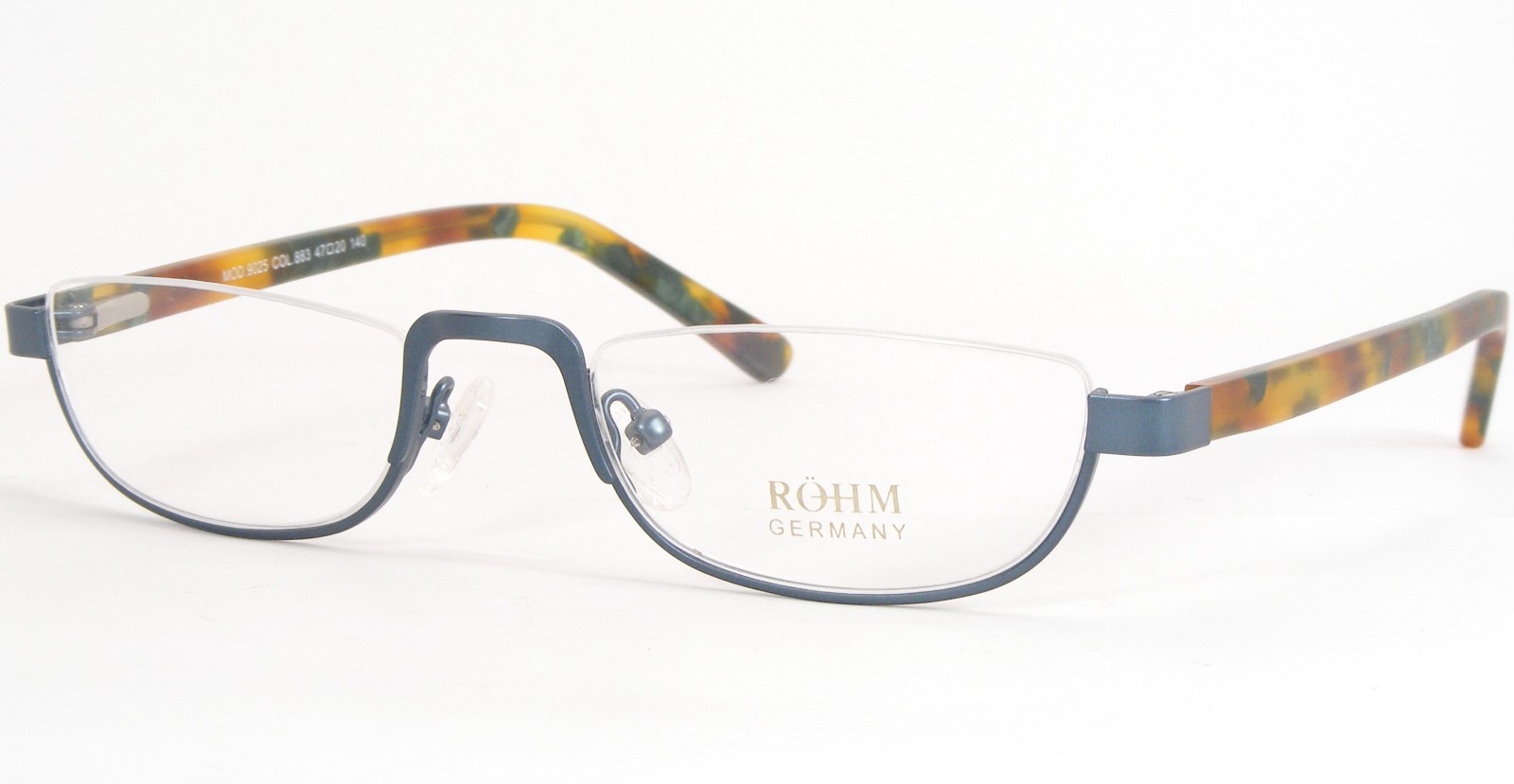 Röhm Allemagne 9025 883 Sarcelle Unique Rare Lunettes Monture Rohm 47-20... - $76.23