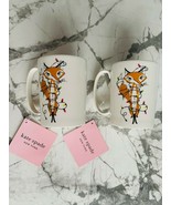 Kate Spade x Lenox Wrapped in Lights Christmas Holiday Fox Mugs Set of 2 - £70.37 GBP
