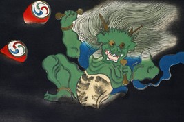 11834.Poster decor.Home Wall.Room art Oriental design.Asia culture.Green monster - £12.99 GBP+