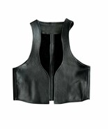 Premium Men&#39;s Real Leather Bartender Vest Cowhide Bar Waistcoat Open Fro... - $135.64 CAD