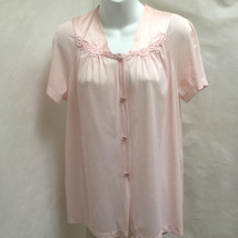 Vanity Fair Lingerie S Night Shirt Pink Applique Top - £9.44 GBP