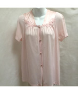 Vanity Fair Lingerie S Night Shirt Pink Applique Top - £9.38 GBP
