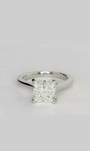 1.5ct princess cut diamond solitaire engagement ring wedding 14k white gold over - £53.99 GBP