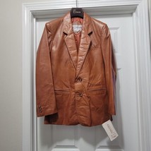 VTG New CHESS KING 70&#39;s Leather Blazer Jacket Brown Hipster Fight Club M... - $183.58
