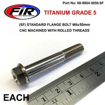Titanium Standard Flange Bolt M8 X 50mm Long Rolled Thread Pitch 1.25MM Each - £6.87 GBP