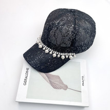 Hats Women&#39;s Rhinestones Pearl Chains Caps Summer Sun Screens Nets Beads Lace Vi - £14.93 GBP