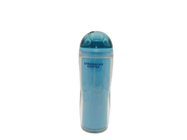 Starbucks Coffee Double Wall Cold Tumbler 16 Oz Teal Blue Dome Lid Clear... - £13.72 GBP