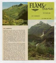 Flamsbana Norge Brochure Norway Flam Line Railway with Pictorial Map - $15.84