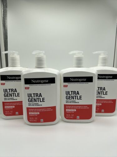 Primary image for (4) Neutrogena Ultra Gentle Daily Cleanser Pro Vitamin B5 16oz Fragrance Free
