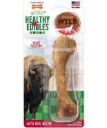 [Pack of 4] Nylabone Healthy Edibles Natural Wild Bison Chew Treats Larg... - £33.07 GBP
