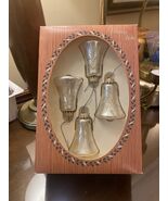 Vintage Christmas By Krebs Silver Golden Bell Glass Ornaments Set USA Gl... - $39.60