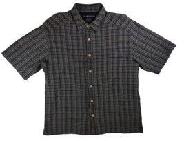 ExOfficio Fishing Shirt Plaid Short Sleeve Front Pocket Button Up Mens Medium - £14.49 GBP