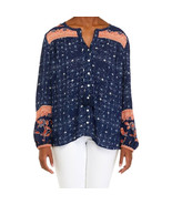WONDERLY TOP Long Sleeve Button Down Top Gauze Type Fabric Women&#39;s M Boho - $11.88
