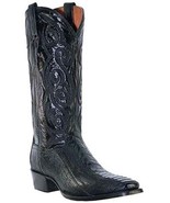 Vtg Dan Post Men&#39;s Cowboy Seattle Ostrich Leg Black Western Boots DP2662... - £220.43 GBP