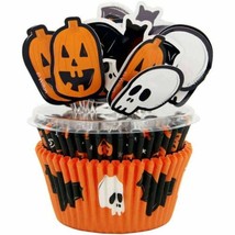 Skull Bat and Pumpkin Halloween Cupcake Kit 72-Piece Wilton - $5.24