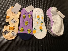 West Loop Socks Ankle And No Show LOT Of 6 Pair. Cat, Avocado And pineapple - £11.83 GBP
