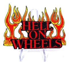 Hell On Wheels Flames Die-cut Iron On Sew-On Embroidered Patch 4&quot;X 2 3/4&quot; - £3.94 GBP