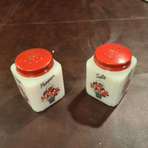 Tipp USA Milk Glass Flower Salt and Pepper Shakers, 4-Sided - £35.30 GBP