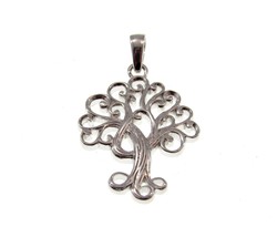 Handcrafted Solid 925 Sterling Silver Tree of Life Charm Pendant - £15.73 GBP