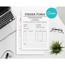 Custom Order Form Template, Purchase Order Form, Order Form Editable - £2.36 GBP