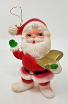 Vintage Santa Blow Mold Plastic Mini Tree Ornaments Hong Kong 3.5&quot; U31 - £19.76 GBP