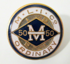 Vtg or Antique Pin M L I Co Ordinary 50 1921 Screw Back Lapel / Collar Pin - $28.00