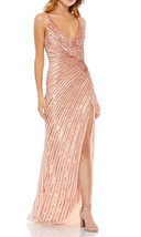 Mac Duggal 5372 Faux Wrap Sequin Gown SZ 10 Rose Gold - £151.17 GBP