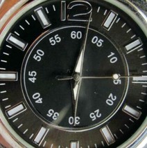 Men&#39;s Quartz Wristwatch New Faux Black Leather Band Analog New Battery Runs - £15.77 GBP
