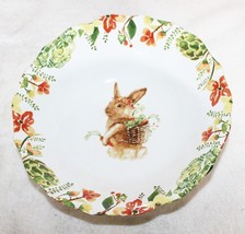 Pier 1 Imports Lilly Easter Rabbit 10&quot; Porcelain Serving Salad Bowl ~ Ex... - £19.68 GBP