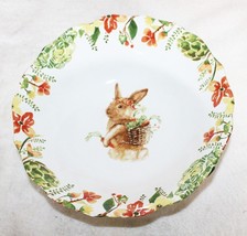 Pier 1 Imports Lilly Easter Rabbit 10&quot; Porcelain Serving Salad Bowl ~ Excellent - £19.68 GBP