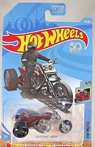 2018 Hot Wheels #179/365 HW Moto 5/5 BLASTOUS MOTO Maroon w/Black OH5 Spoke Whls - $7.50