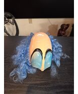 Vintage Plastic Clown Hat Mask Blue Hair Halloween - $348.73 MXN