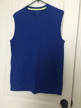 Men&#39;s Fruit Of The Loom Blue Sleeveless Tee T-Shirt Size Medium - £21.92 GBP