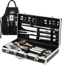 BBQ Grill Accessories with Aluminum Case and Apron, Heavy Duty Stainless... - $41.24