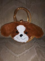 Aurora Puppy Dog Plush Purse Brown Clutch Handbag  - £13.14 GBP