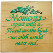 Stampendous Rubber Stamp Q053 Moments with You QC Friend Text and Ivy 1997 - £6.16 GBP