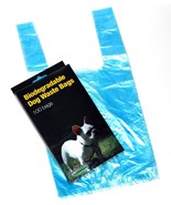 500 DOG PET WASTE POOP BAGS WITH HANDLES Blue by Petoutside Made In USA - £11.15 GBP