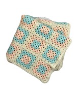 Granny Square Afghan Crochet Long Throw Bed Coverlet 34” X 64” Peach Tur... - $258.35 MXN